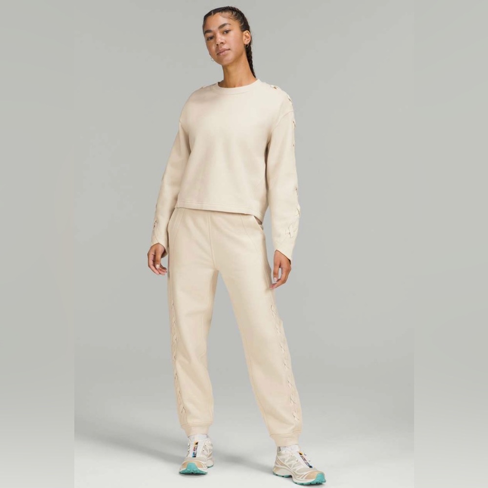 Lululemon Braided Detail High-Rise Jogger in White Opal